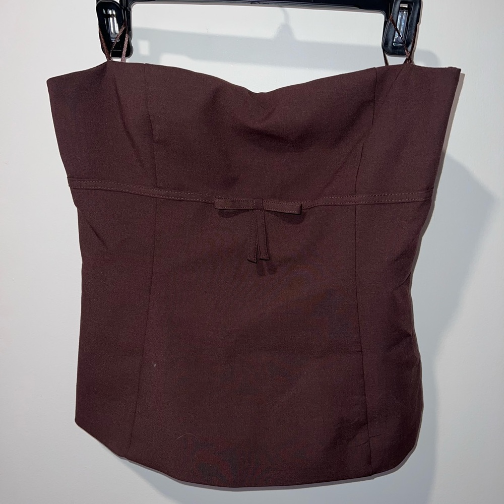 NWT Zara Chocolate Brown Strapless Top